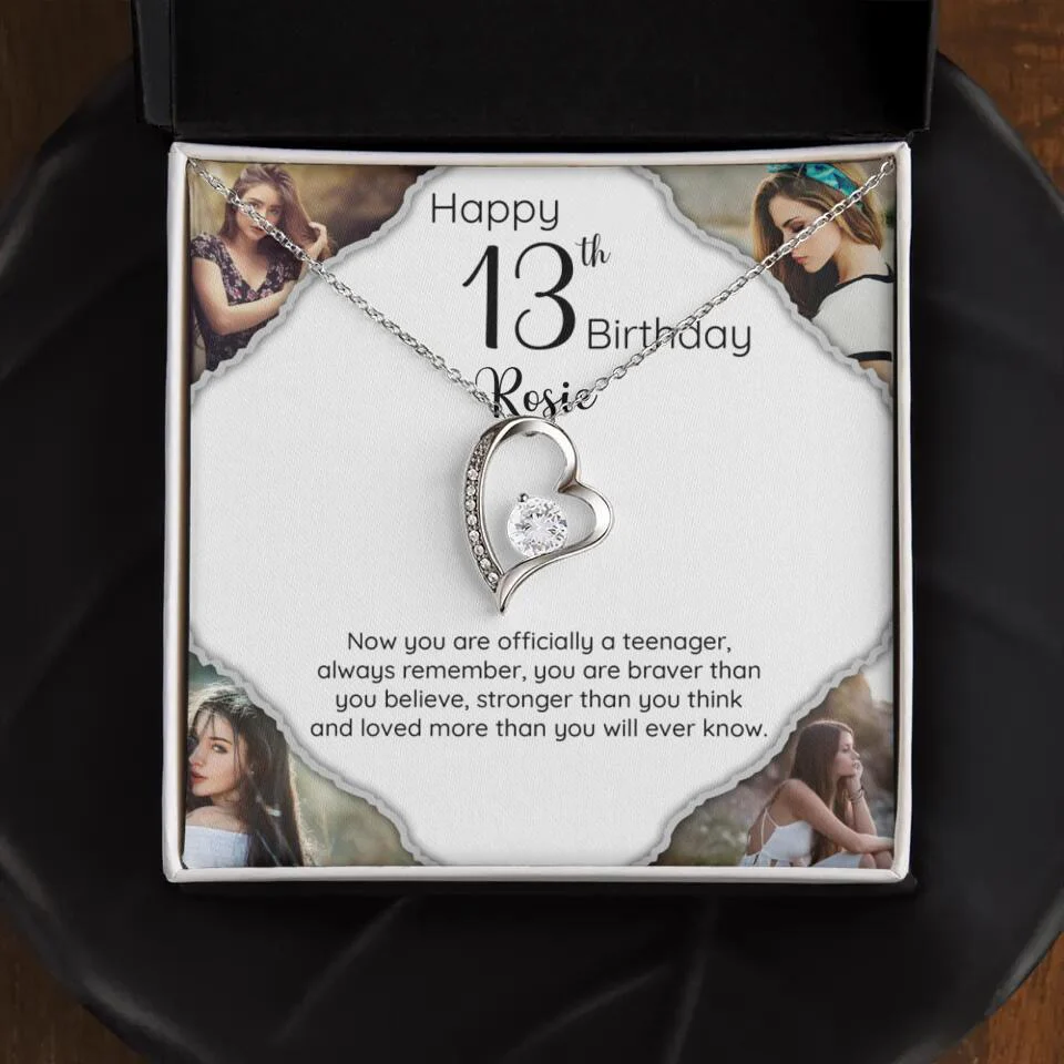 Now You Are Officially A Teenager - Personalized White Gold Necklace - 13th Birthday Gift For Her - Image 30