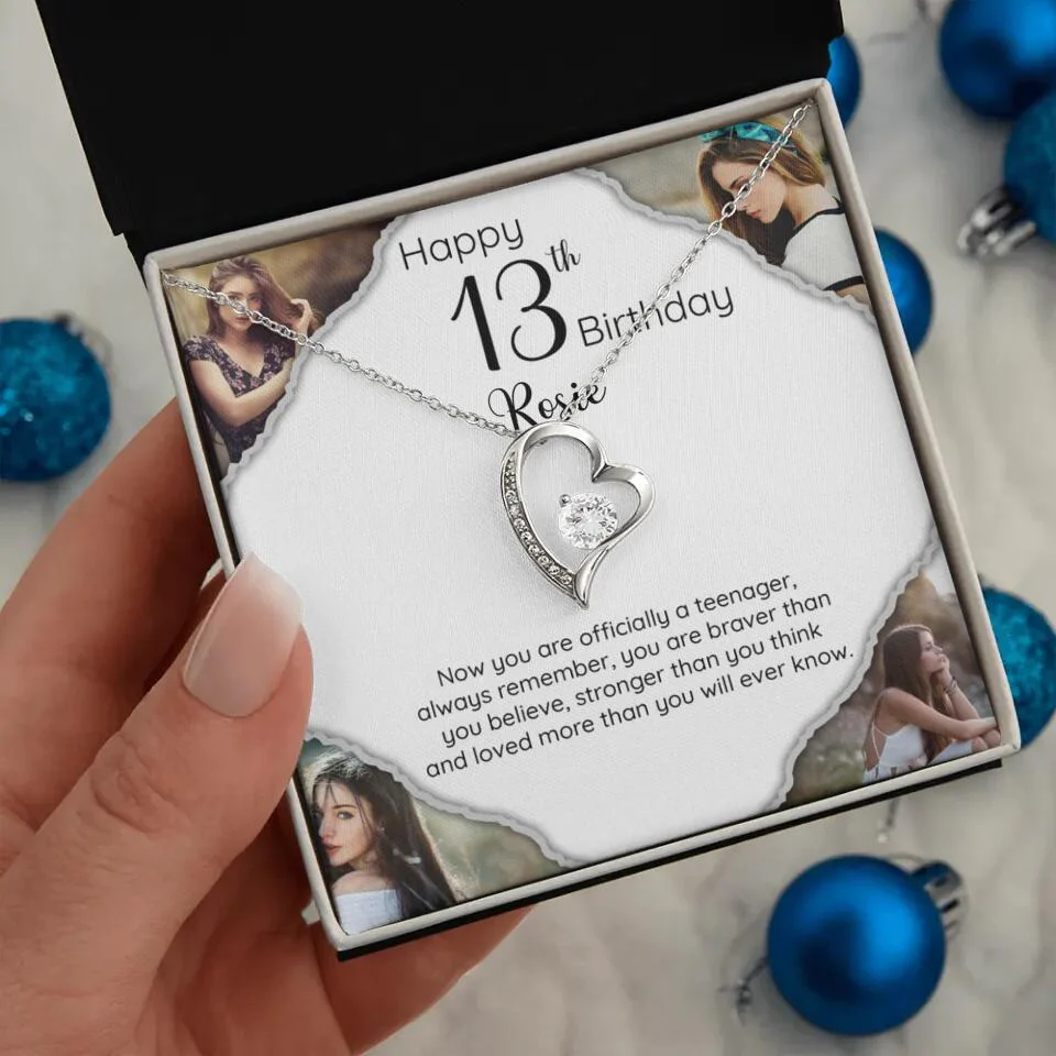Now You Are Officially A Teenager - Personalized White Gold Necklace - 13th Birthday Gift For Her - Image 31