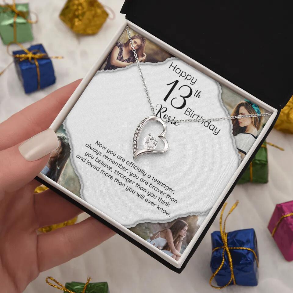Now You Are Officially A Teenager - Personalized White Gold Necklace - 13th Birthday Gift For Her - Image 32