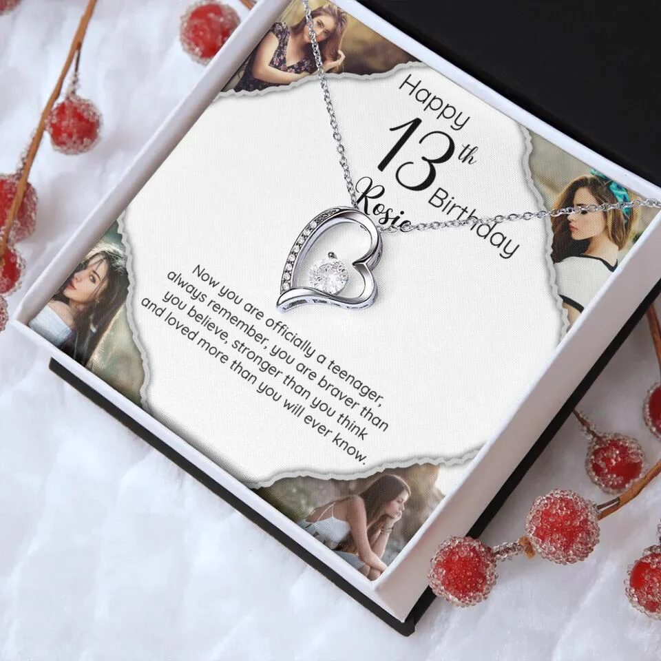 Now You Are Officially A Teenager - Personalized White Gold Necklace - 13th Birthday Gift For Her - Image 33
