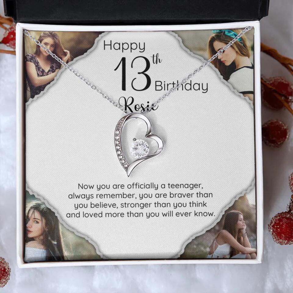 Now You Are Officially A Teenager - Personalized White Gold Necklace - 13th Birthday Gift For Her - Image 34