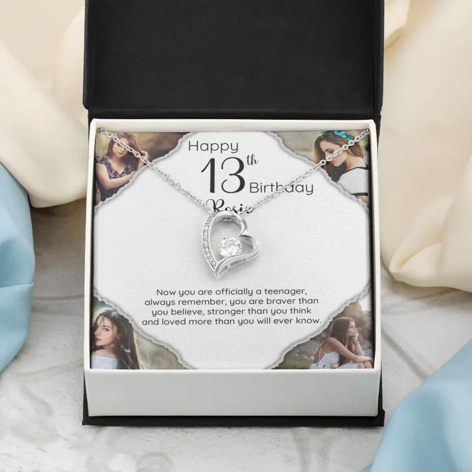 Now You Are Officially A Teenager - Personalized White Gold Necklace - 13th Birthday Gift For Her - Image 36