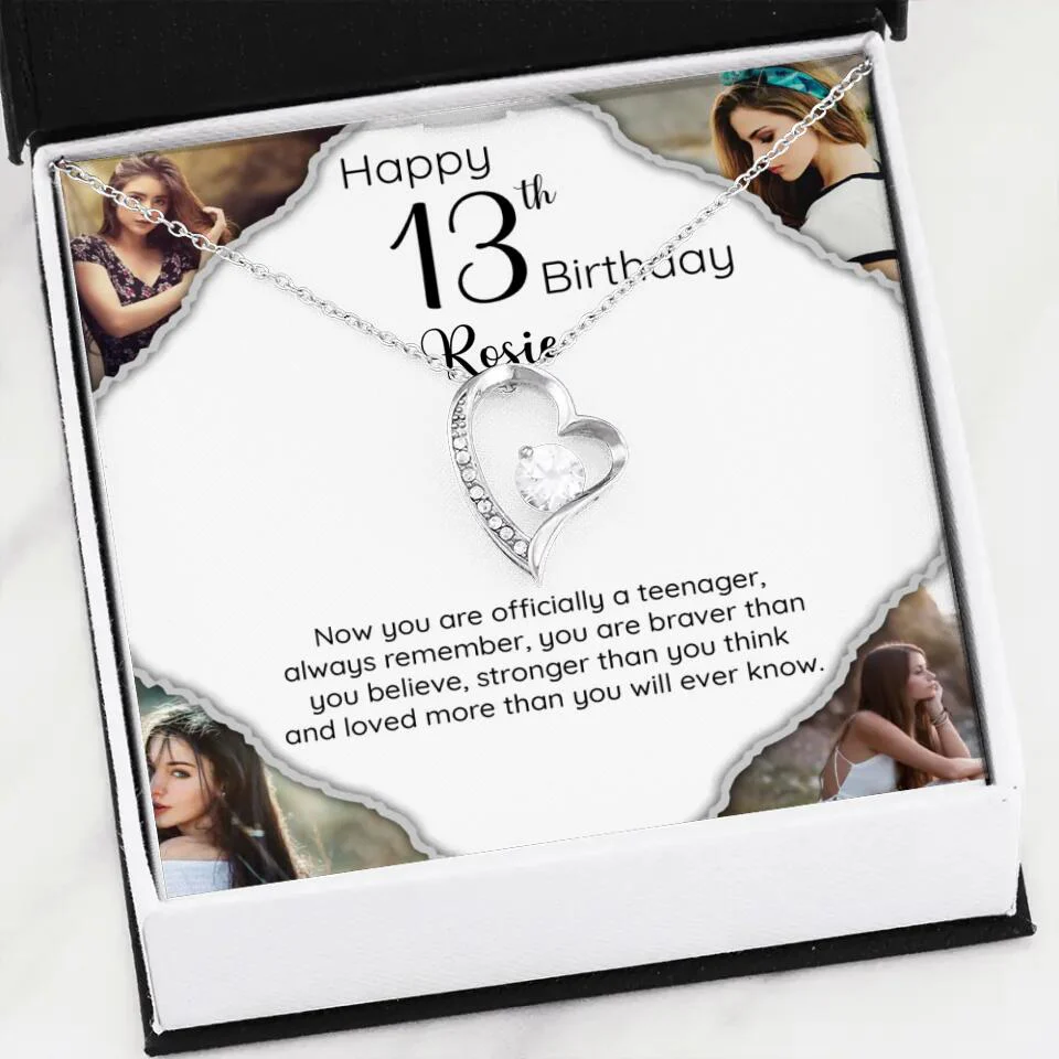 Now You Are Officially A Teenager - Personalized White Gold Necklace - 13th Birthday Gift For Her - Image 37