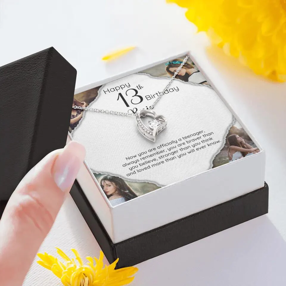 Now You Are Officially A Teenager - Personalized White Gold Necklace - 13th Birthday Gift For Her - Image 38