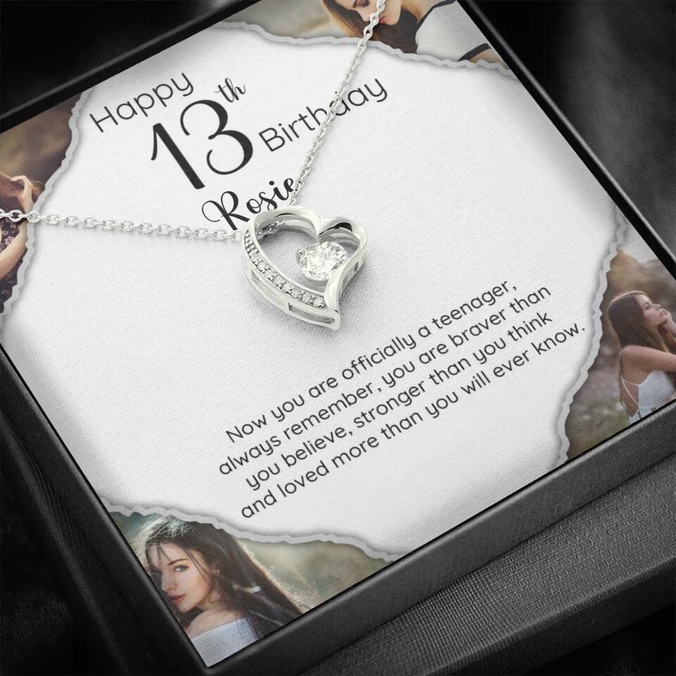 Now You Are Officially A Teenager - Personalized White Gold Necklace - 13th Birthday Gift For Her - Image 39