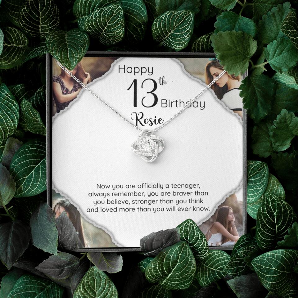 Now You Are Officially A Teenager - Personalized White Gold Necklace - 13th Birthday Gift For Her - Image 4