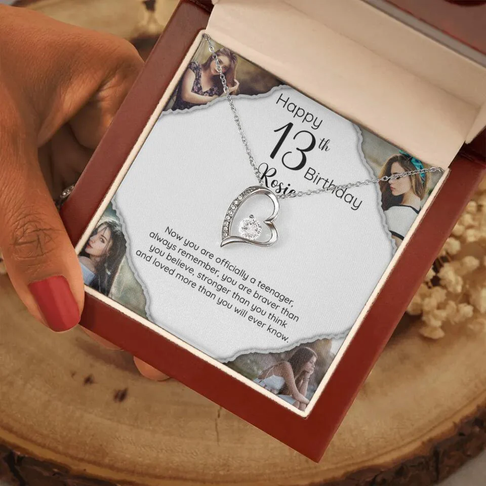 Now You Are Officially A Teenager - Personalized White Gold Necklace - 13th Birthday Gift For Her - Image 40