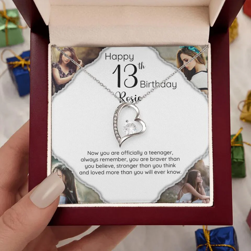 Now You Are Officially A Teenager - Personalized White Gold Necklace - 13th Birthday Gift For Her - Image 41