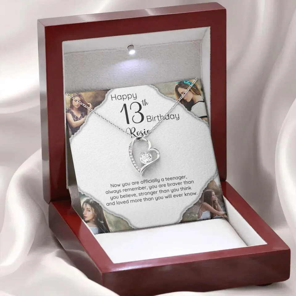 Now You Are Officially A Teenager - Personalized White Gold Necklace - 13th Birthday Gift For Her - Image 42