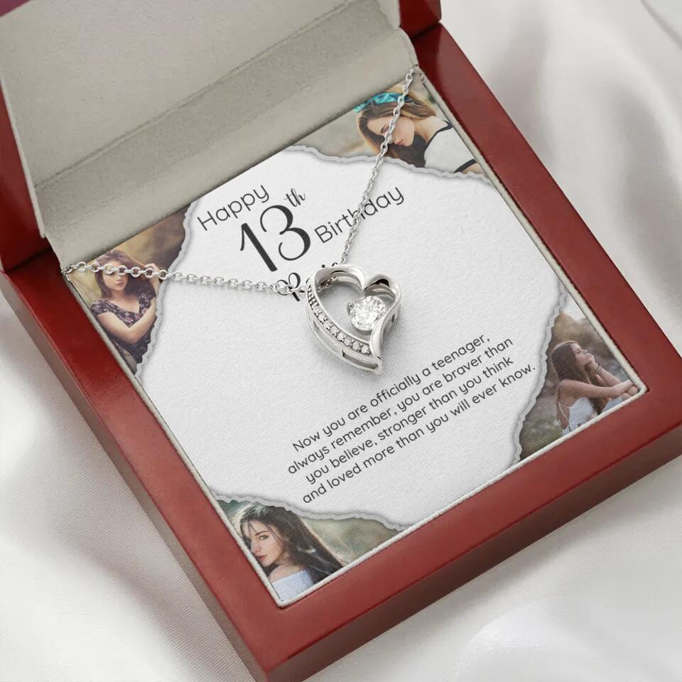 Now You Are Officially A Teenager - Personalized White Gold Necklace - 13th Birthday Gift For Her - Image 43