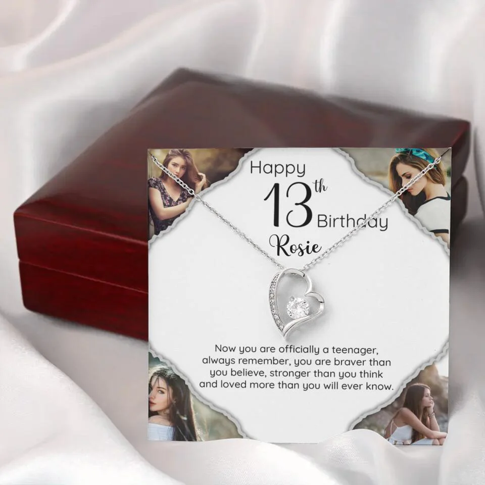Now You Are Officially A Teenager - Personalized White Gold Necklace - 13th Birthday Gift For Her - Image 44