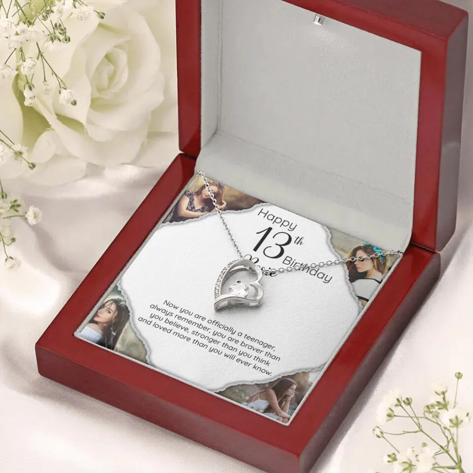 Now You Are Officially A Teenager - Personalized White Gold Necklace - 13th Birthday Gift For Her - Image 45