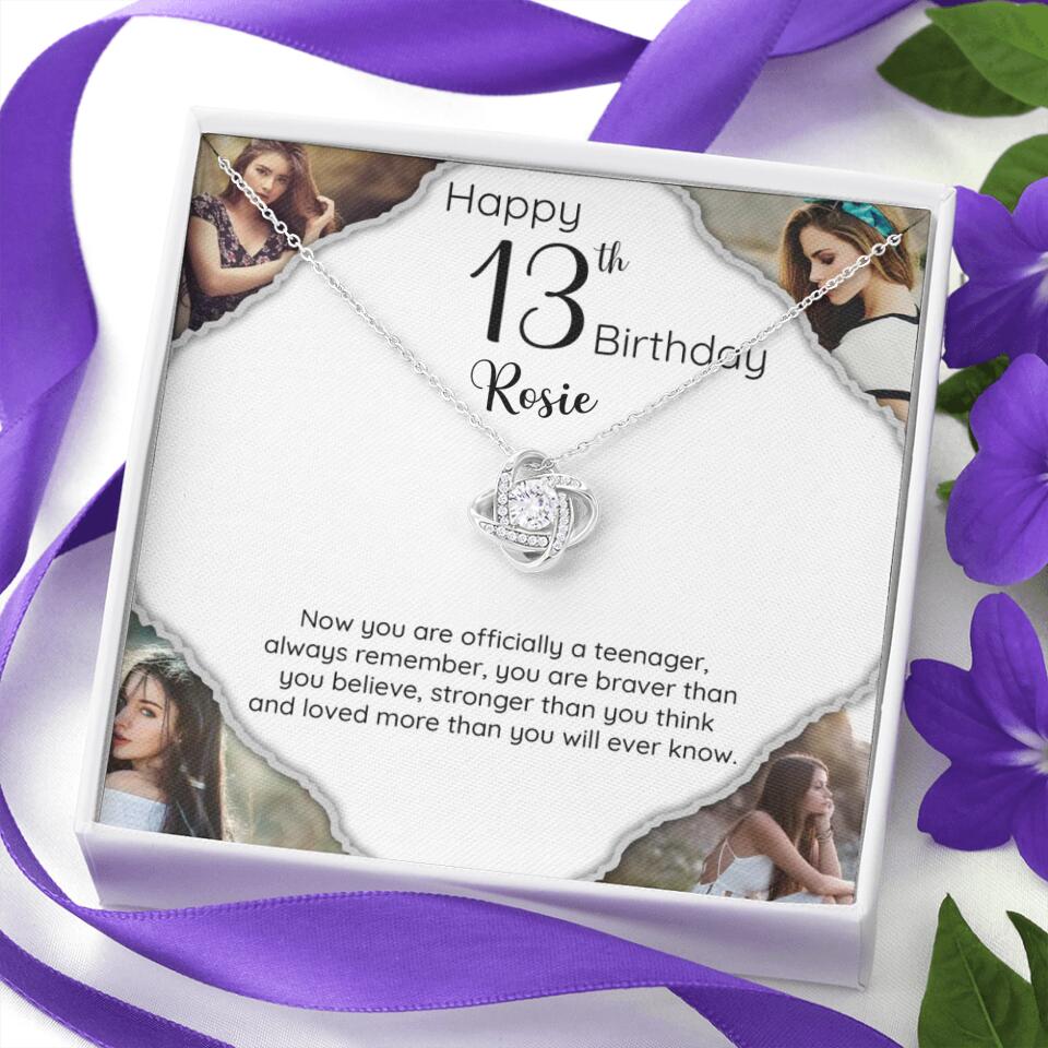 Now You Are Officially A Teenager - Personalized White Gold Necklace - 13th Birthday Gift For Her - Image 5