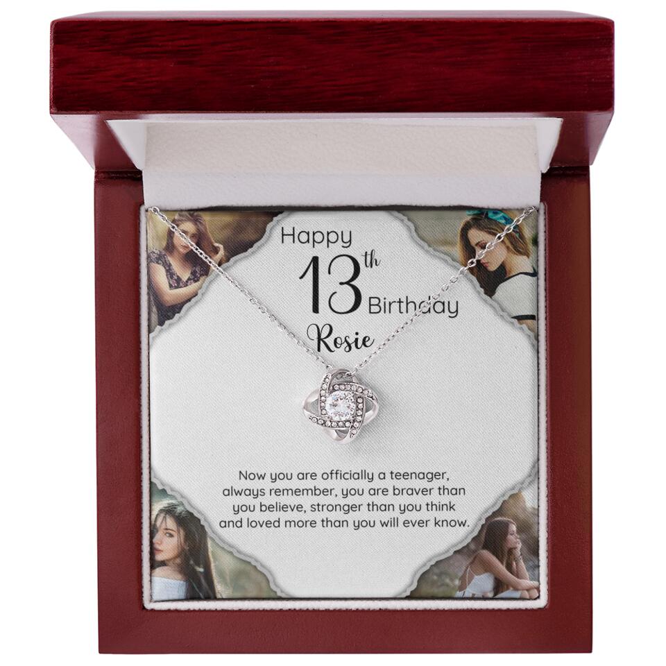 Now You Are Officially A Teenager - Personalized White Gold Necklace - 13th Birthday Gift For Her - Image 6