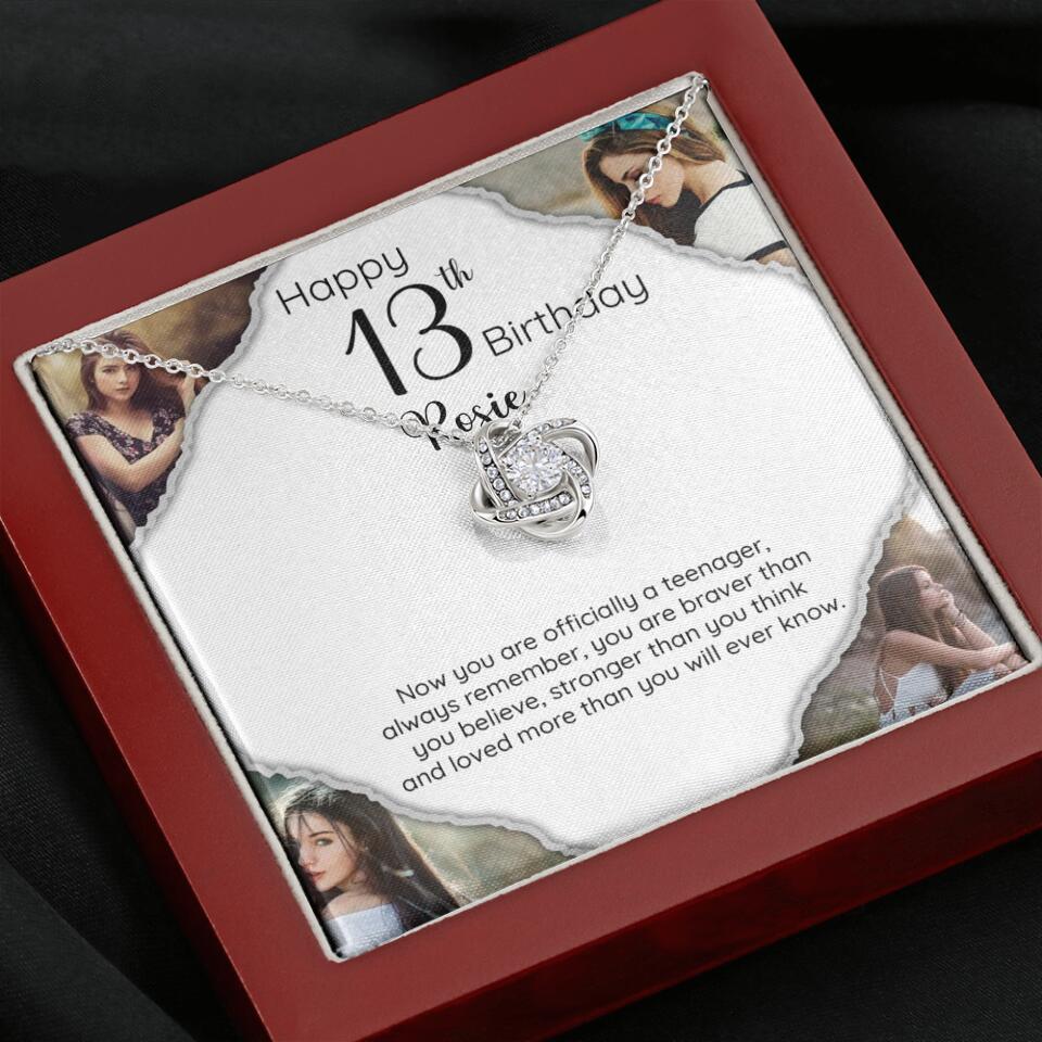 Now You Are Officially A Teenager - Personalized White Gold Necklace - 13th Birthday Gift For Her - Image 7