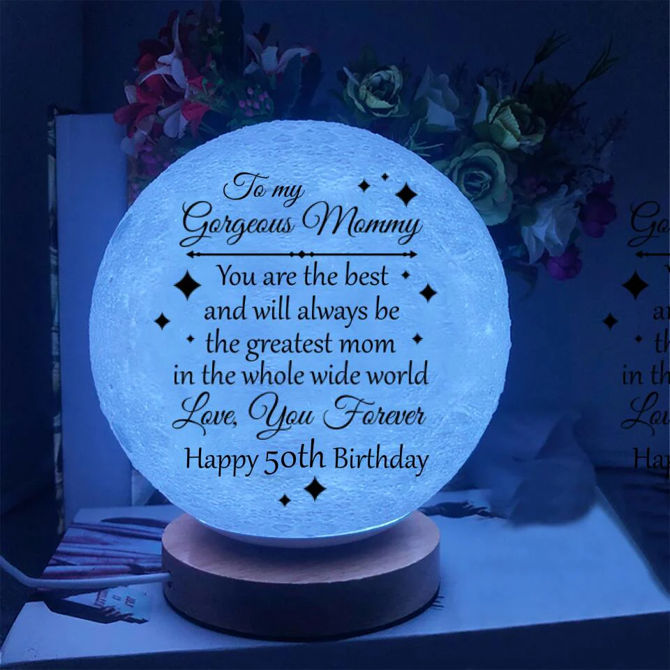 You Are The Best And The Greatest Mom - Personalized Moon Lamp - Image 3