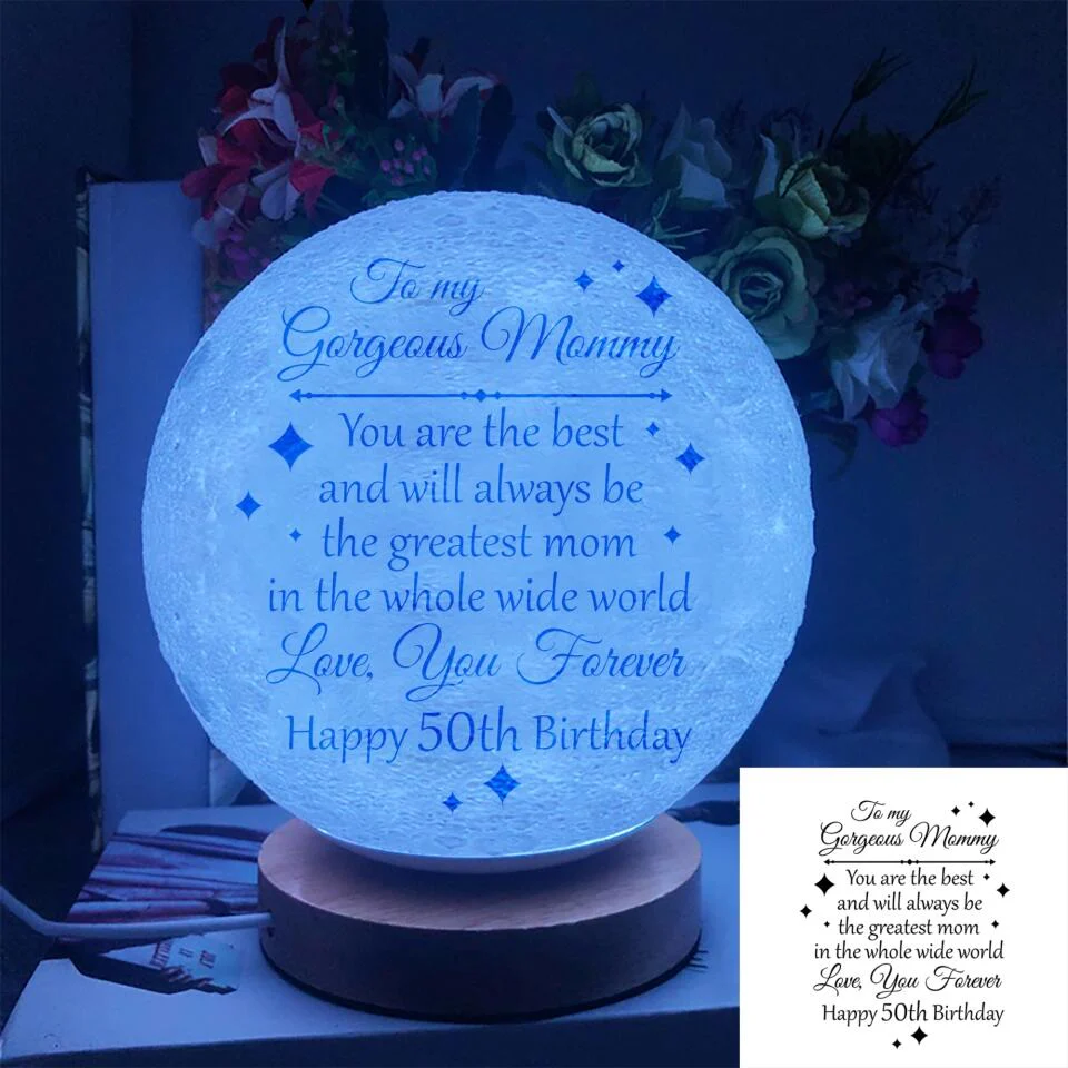 You Are The Best And The Greatest Mom - Personalized Moon Lamp - Image 5