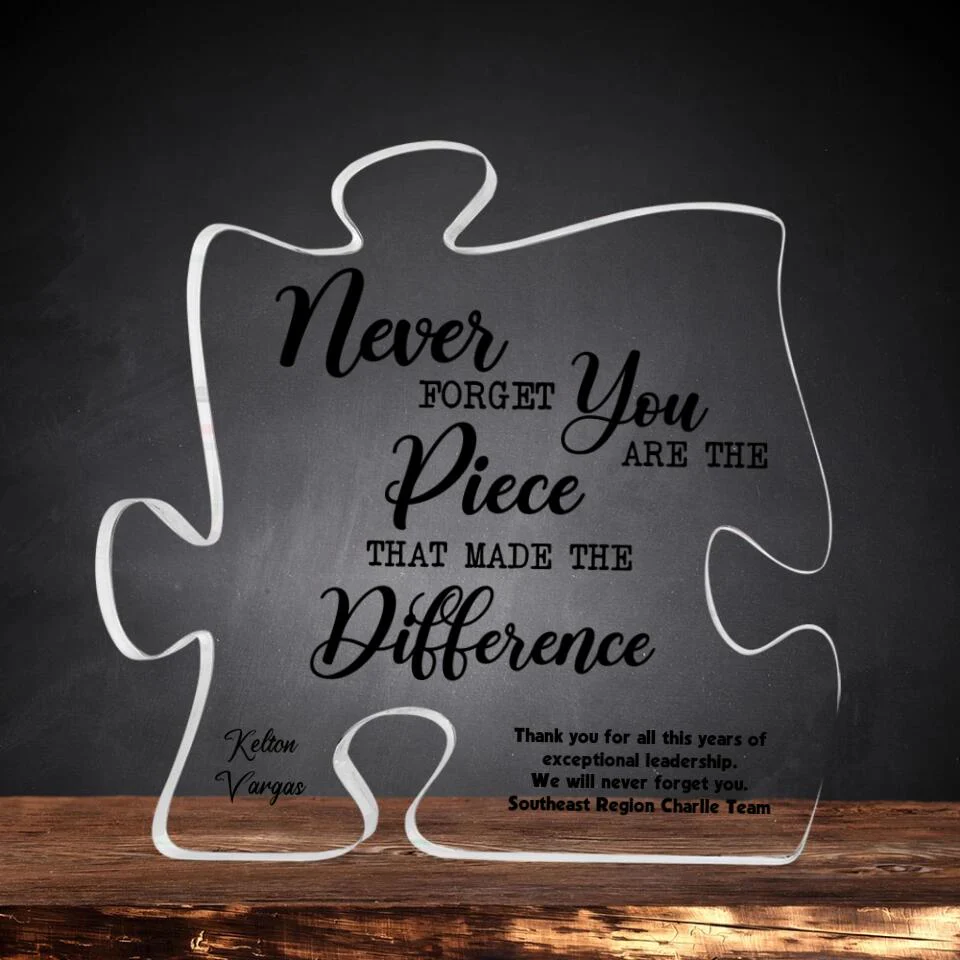 You Are The Piece That Made The Difference - Puzzle Acrylic Plaque - Thank You Gift for Women, Men - Image 3