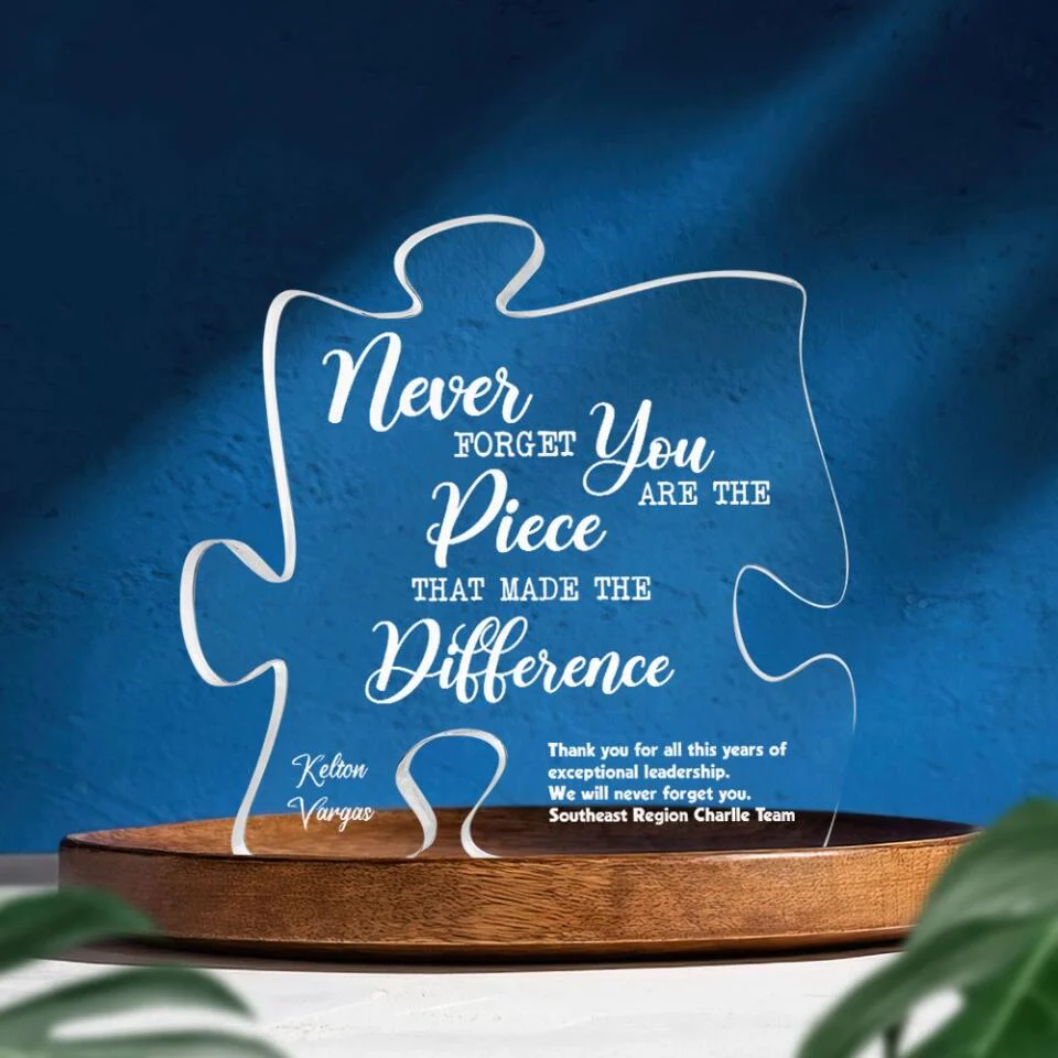 You Are The Piece That Made The Difference - Puzzle Acrylic Plaque - Thank You Gift for Women, Men - Image 5