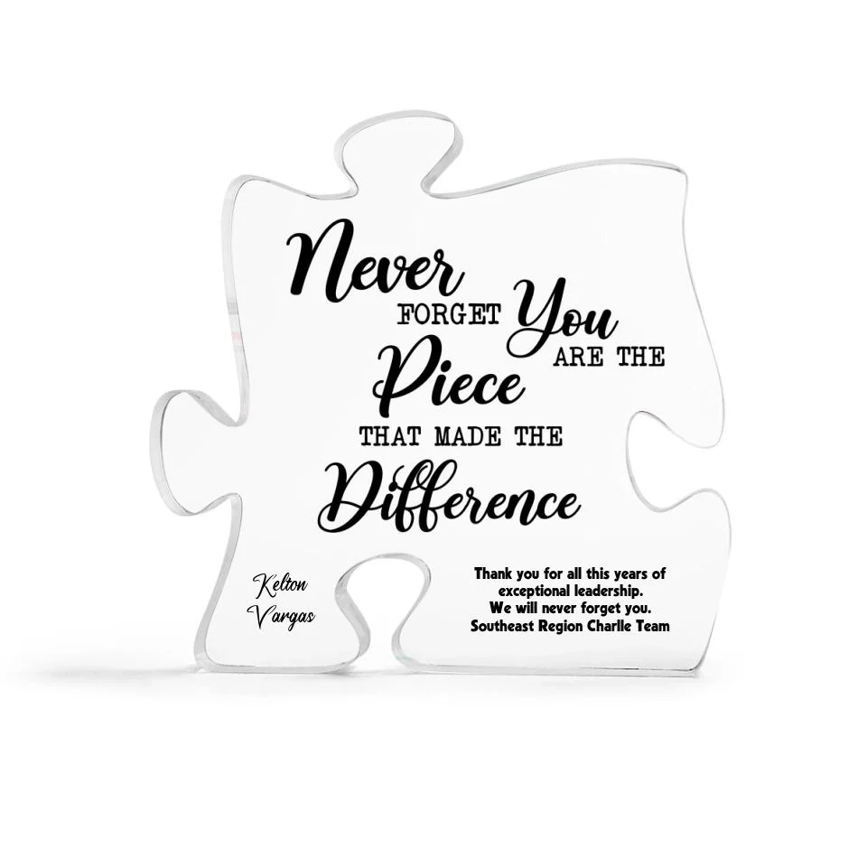 You Are The Piece That Made The Difference - Puzzle Acrylic Plaque - Thank You Gift for Women, Men - Image 6