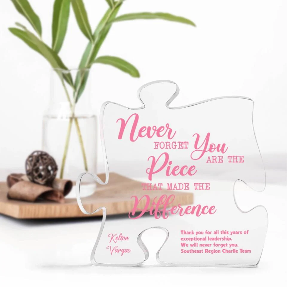 You Are The Piece That Made The Difference - Puzzle Acrylic Plaque - Thank You Gift for Women, Men - Image 7