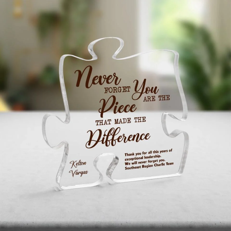 You Are The Piece That Made The Difference - Puzzle Acrylic Plaque - Thank You Gift for Women, Men - Image 8