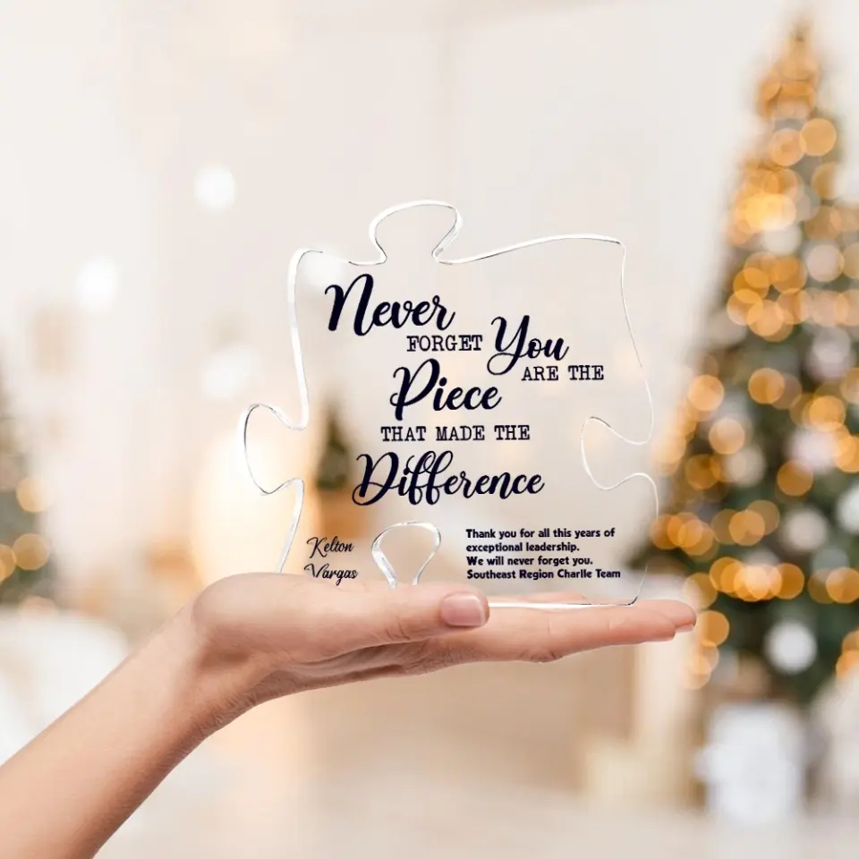 You Are The Piece That Made The Difference - Puzzle Acrylic Plaque - Thank You Gift for Women, Men - Image 9
