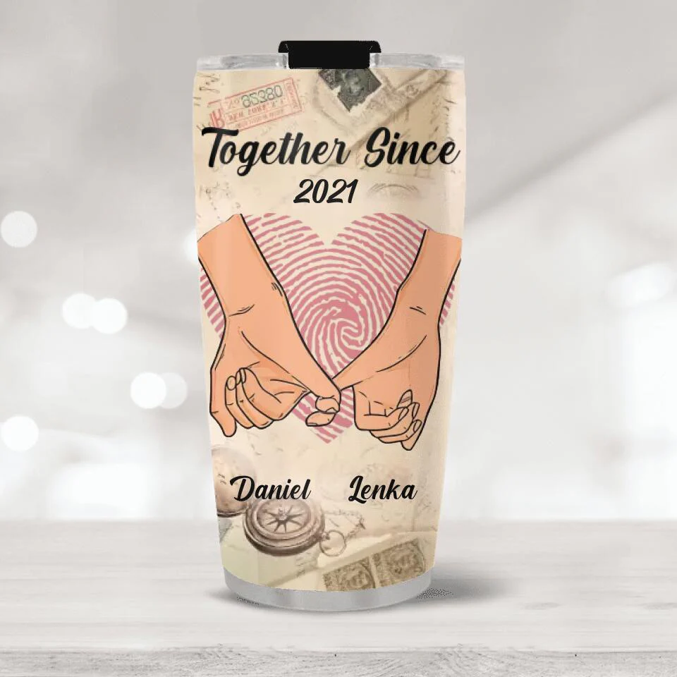 Personalized Valentine Gifts - You Complete Me Personalized 20oz Stainless Tumbler - Image 3