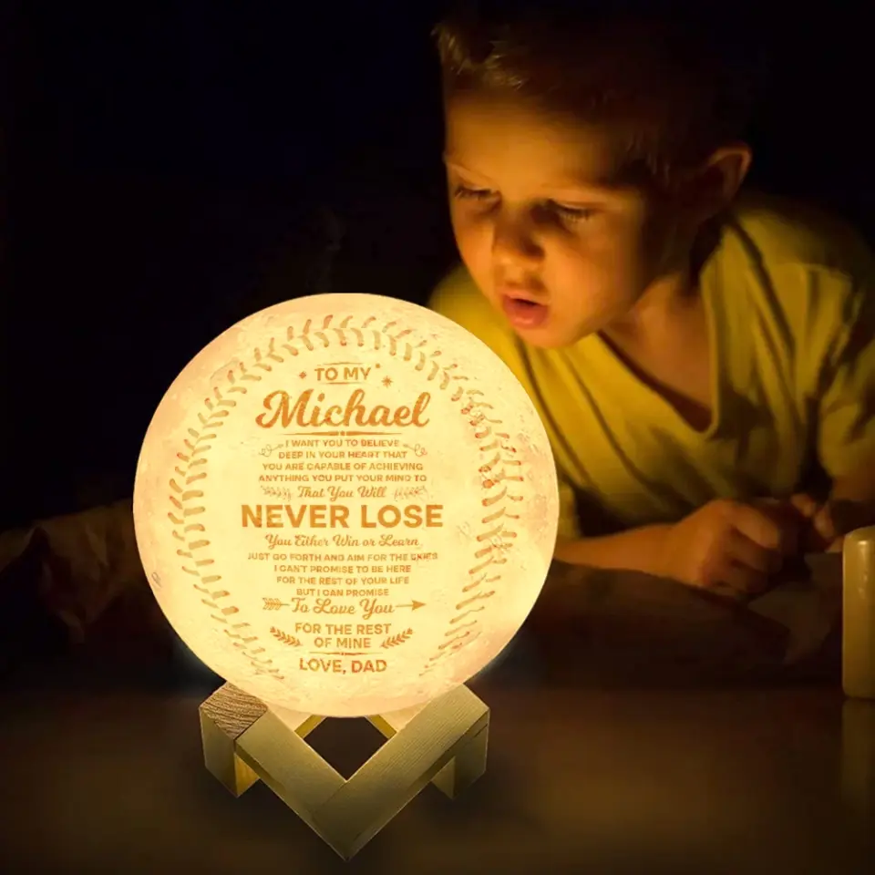 You Either Win Or Learn Just Go Forth And Aim For The Skies Personalized 3D Moon Lamp - Image 5