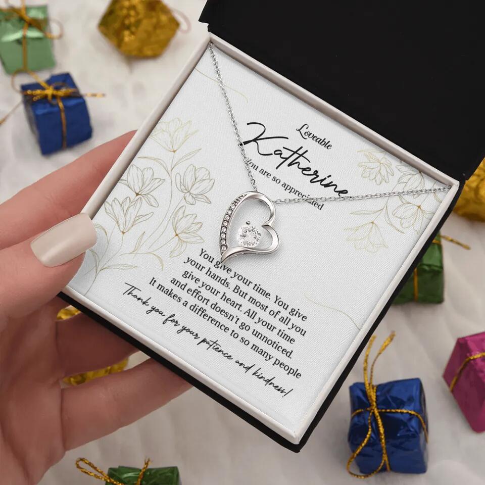 You Give Your Time, You Give Your Hands - Custom Necklace - Thank You Gift for Teacher or Mentor - Image 25