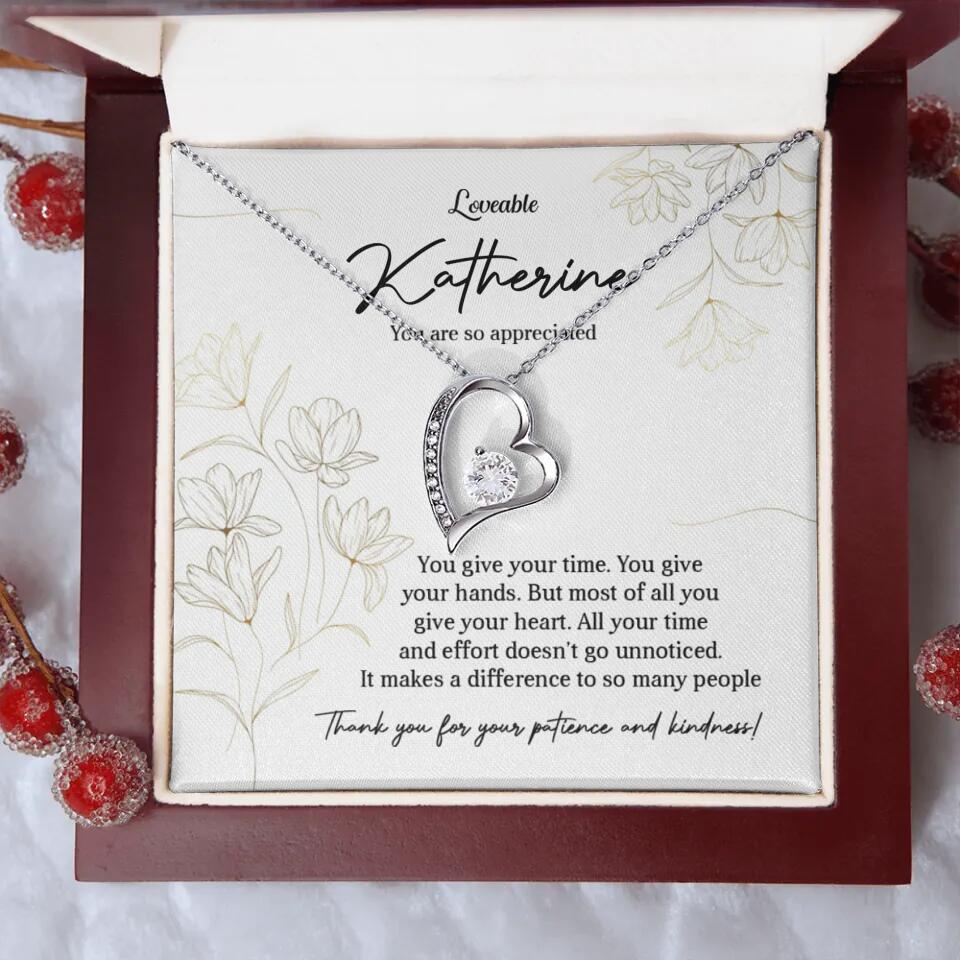 You Give Your Time, You Give Your Hands - Custom Necklace - Thank You Gift for Teacher or Mentor - Image 36