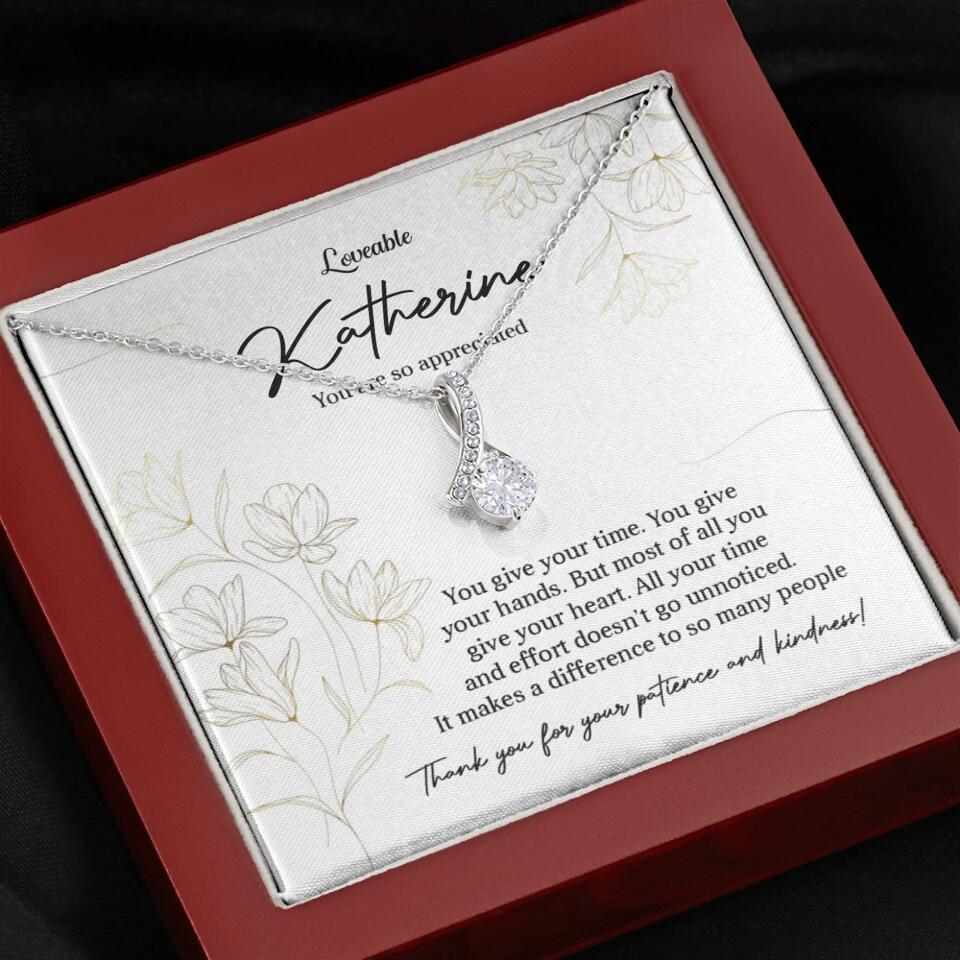 You Give Your Time, You Give Your Hands - Custom Necklace - Thank You Gift for Teacher or Mentor - Image 50