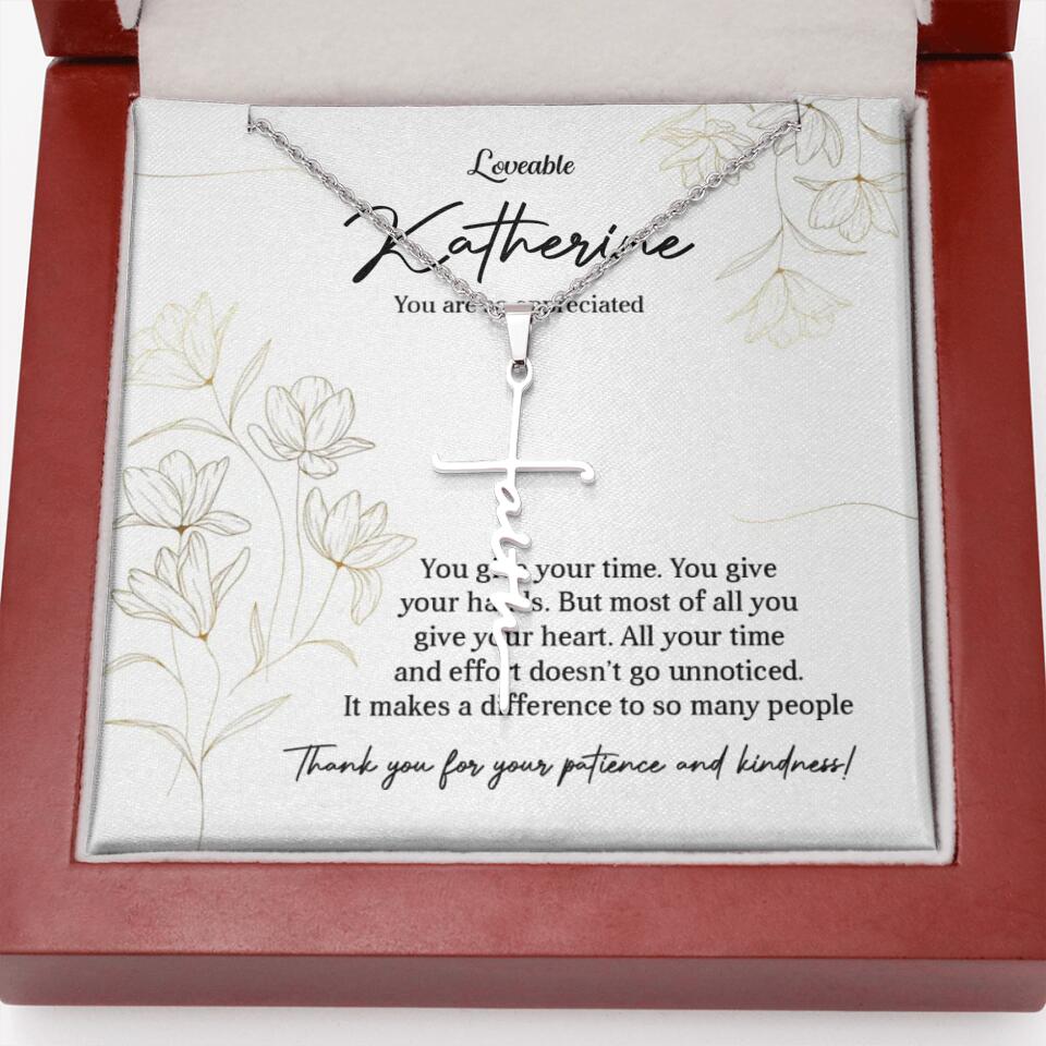 You Give Your Time, You Give Your Hands - Custom Necklace - Thank You Gift for Teacher or Mentor - Image 64