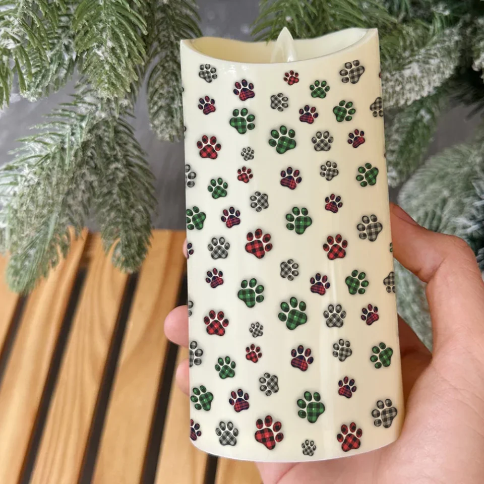 You Left Pawprints On My Heart - LED Candle - Gift For Pet Memorial - Image 9