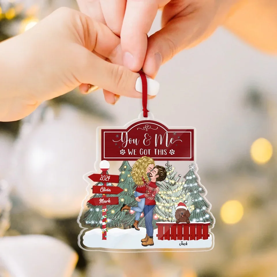 You & Me We Got This - Personalized Acrylic Ornament - Gift For Couple Dog Lovers - Image 4