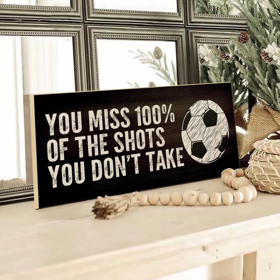 You Miss 100% of the You Don't Take - Personalized Rectangle Wood Sign - Christmas Gift for Soccer Lover - Image 4