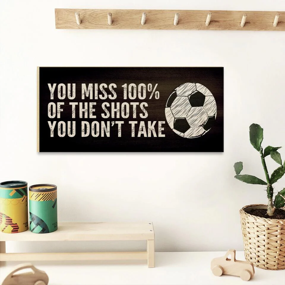 You Miss 100% of the You Don't Take - Personalized Rectangle Wood Sign - Christmas Gift for Soccer Lover - Image 6