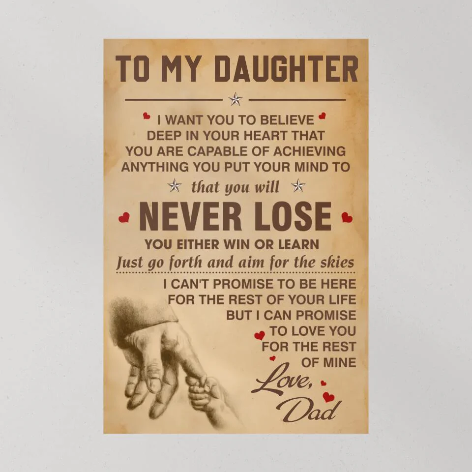 You Will Never Lose Custom Canvas Poster Birthday Gift For Daughter For Son - Image 10