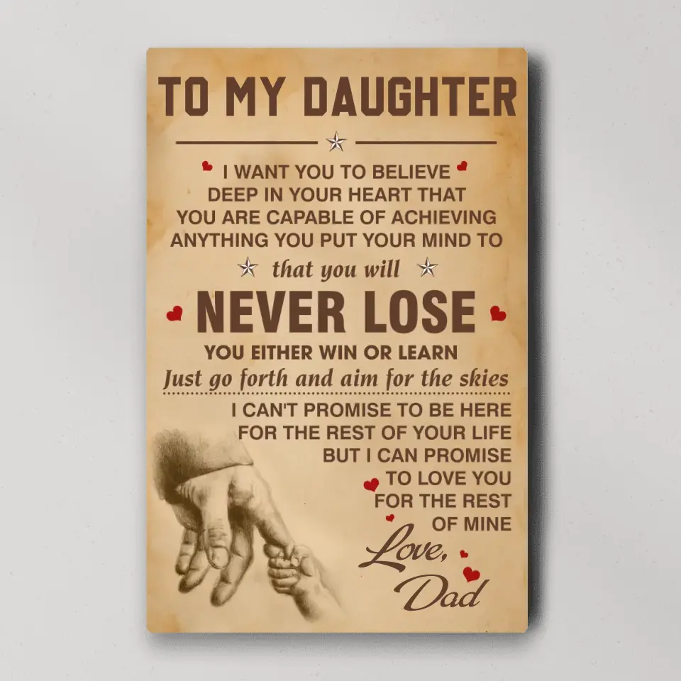 You Will Never Lose Custom Canvas Poster Birthday Gift For Daughter For Son - Image 2