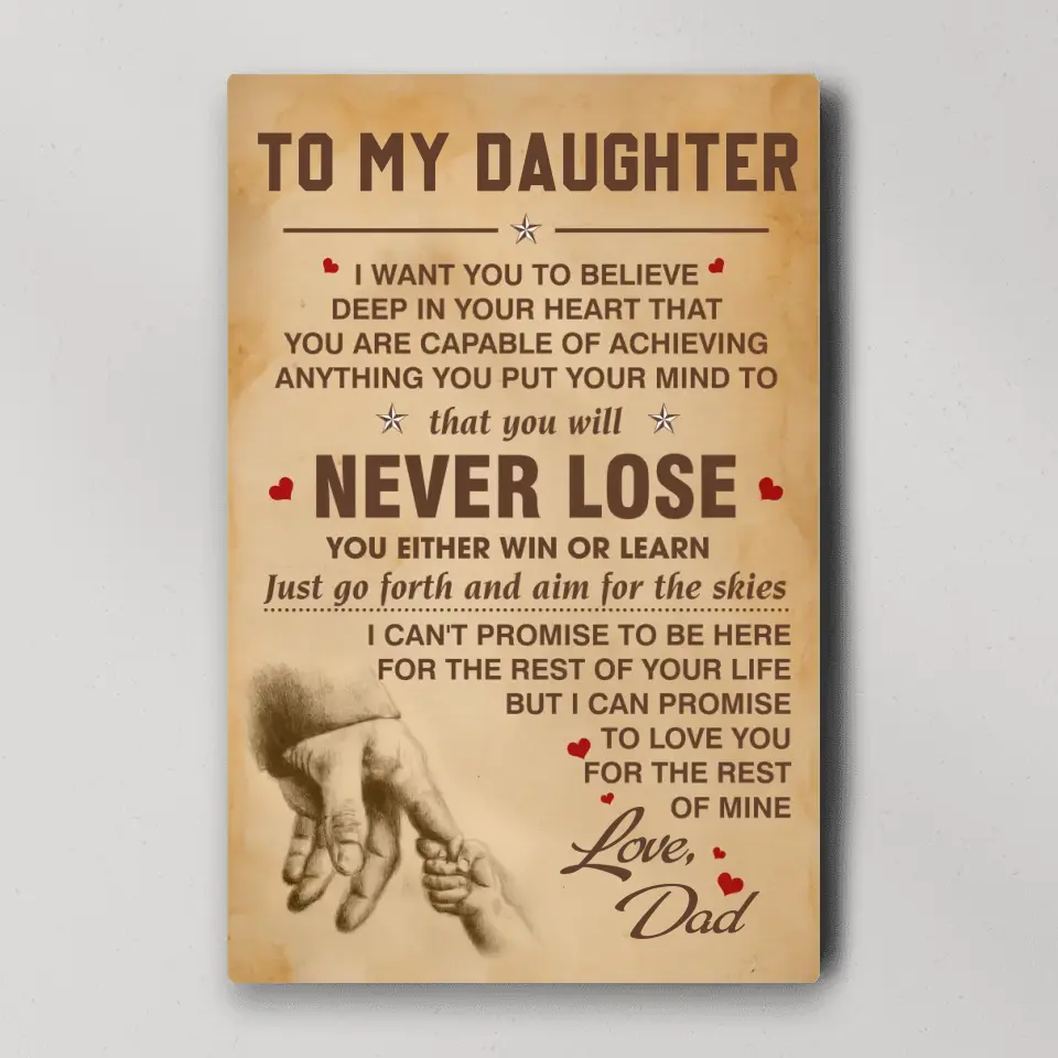 You Will Never Lose Custom Canvas Poster Birthday Gift For Daughter For Son - Image 3