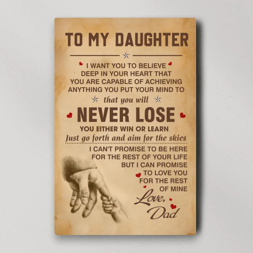 You Will Never Lose Custom Canvas Poster Birthday Gift For Daughter For Son - Image 4