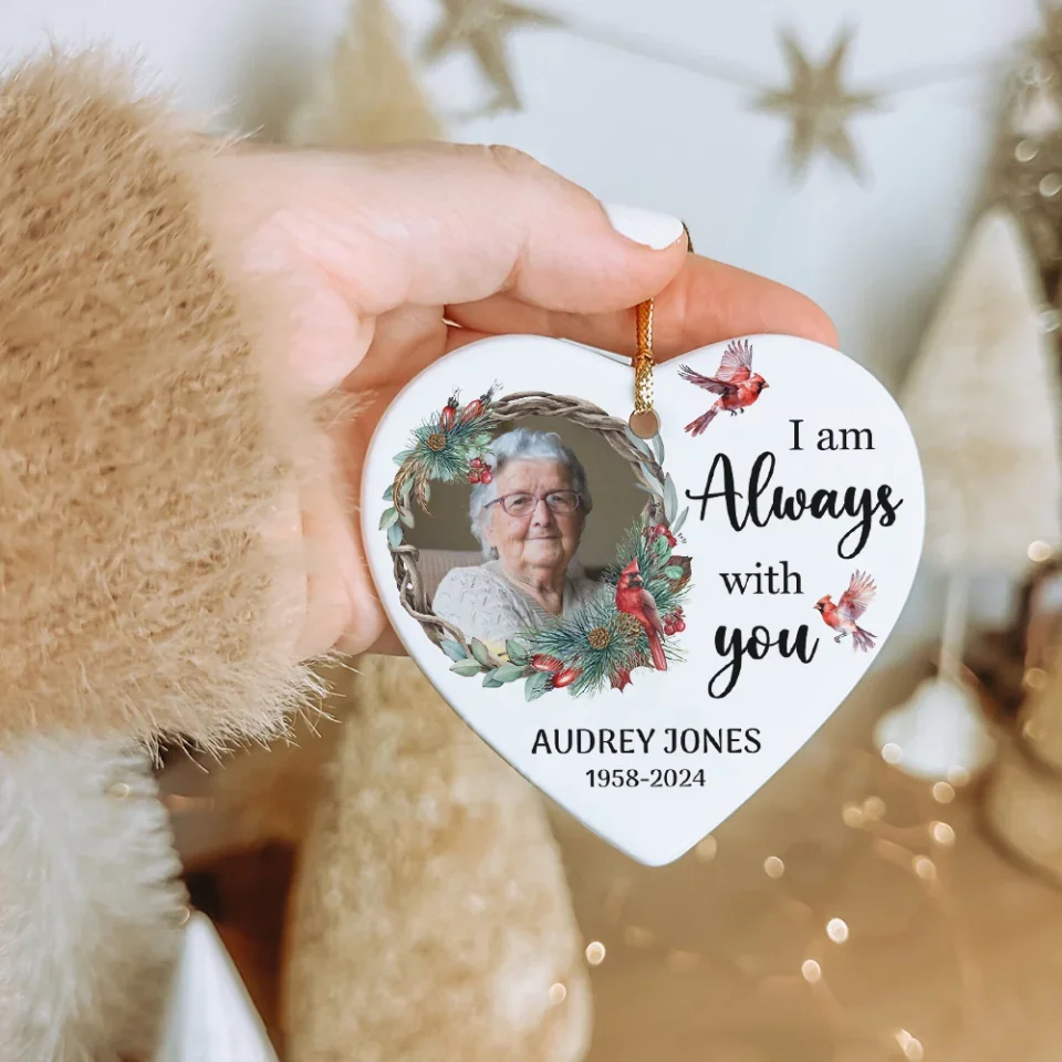 You'll Always Stay Deep In Our Hearts - Custom Ceramic Ornament - Memorial Gifts - Image 3