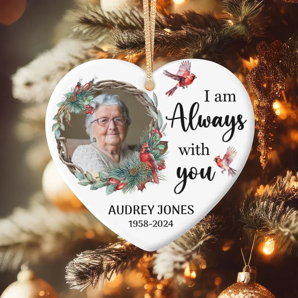 You'll Always Stay Deep In Our Hearts - Custom Ceramic Ornament - Memorial Gifts - Image 5