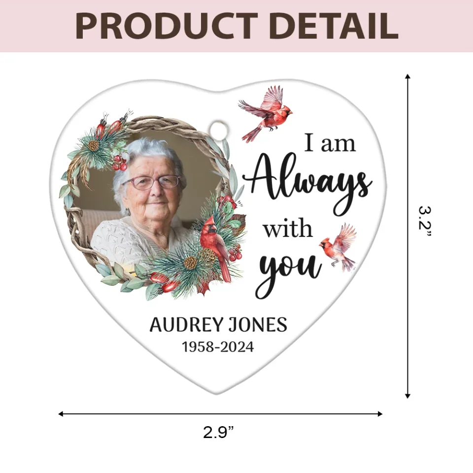 You'll Always Stay Deep In Our Hearts - Custom Ceramic Ornament - Memorial Gifts - Image 9