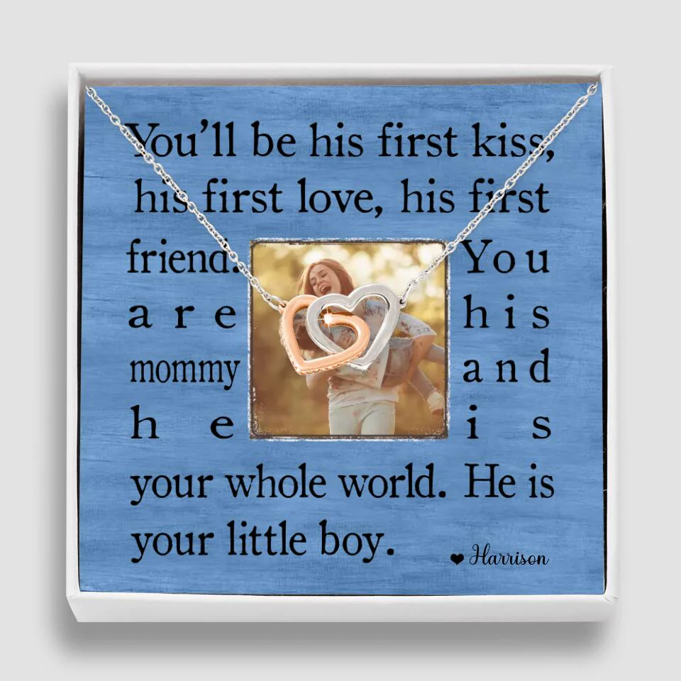 You'll Be His First Kiss He Is Your Little Boy Custom Necklace Mother's Day Gifts - Image 2