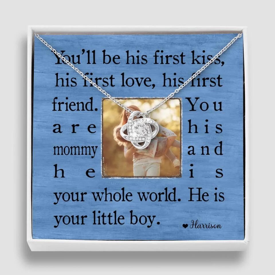 You'll Be His First Kiss He Is Your Little Boy Custom Necklace Mother's Day Gifts - Image 7