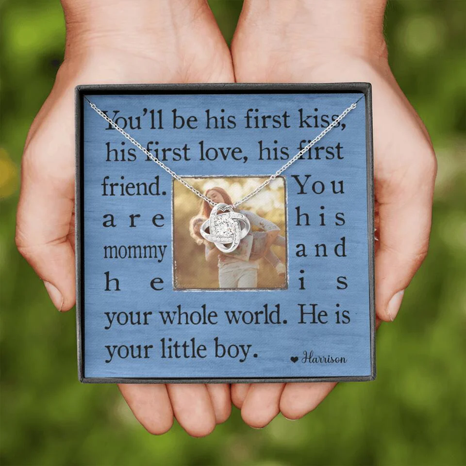 You'll Be His First Kiss He Is Your Little Boy Custom Necklace Mother's Day Gifts - Image 9