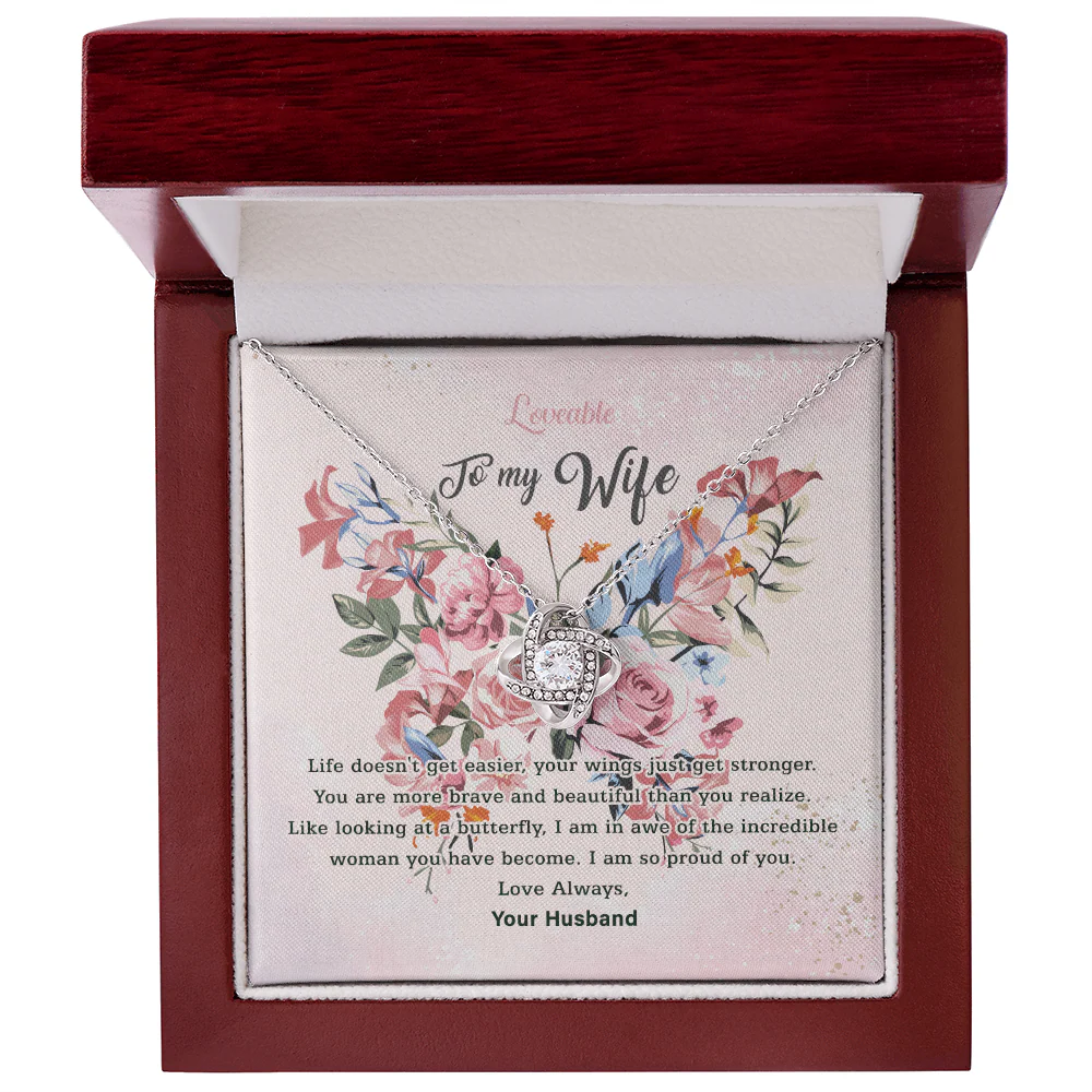 Life Doesn't Get Easier, Your Wing Just Get Stronger Necklace - Sorry Gift For Wife - Image 4