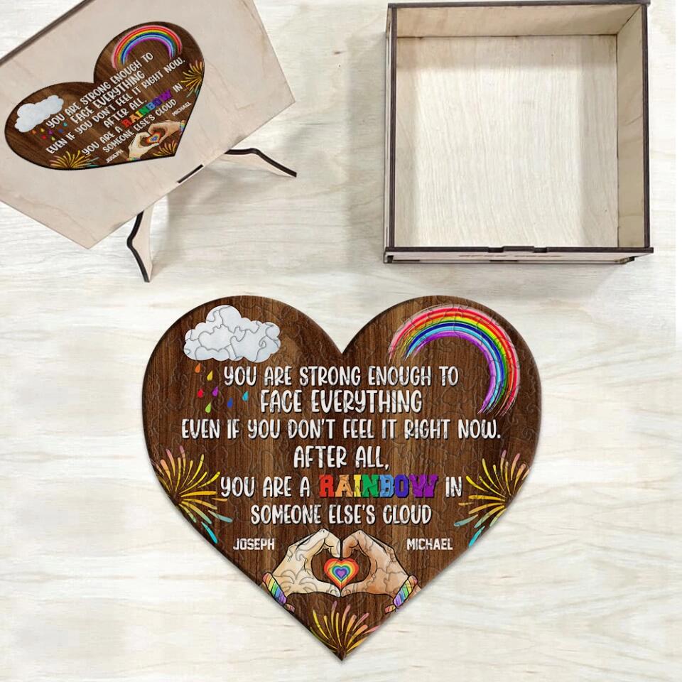 Personalized Valentine Gifts - You're a Rainbow In Someone Else Cloud - Personalized Puzzle - Gift for LGBT Couple - Image 3
