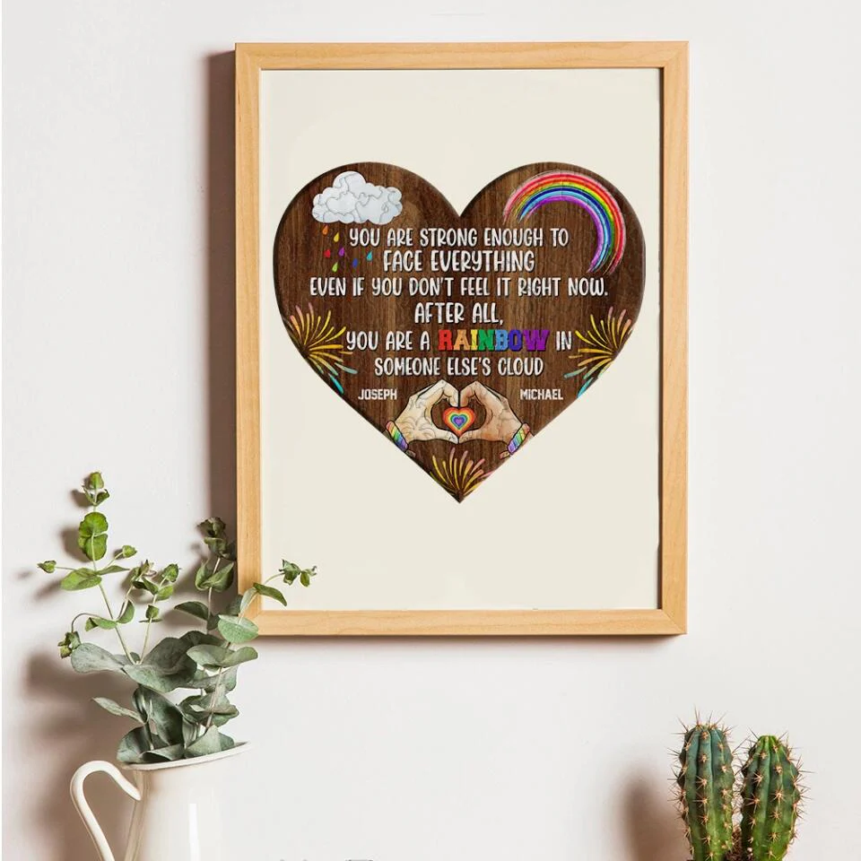 Personalized Valentine Gifts - You're a Rainbow In Someone Else Cloud - Personalized Puzzle - Gift for LGBT Couple - Image 4